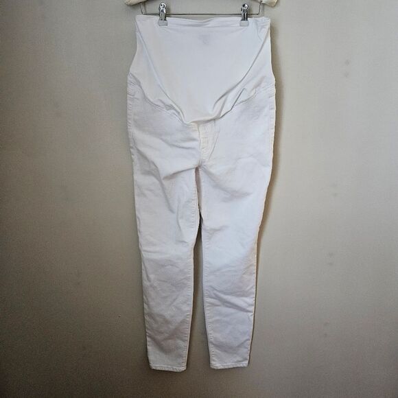 J.Crew Jeans White Denim Maternity Signature Stretch Casual Neutral Size 29 - Picture 2 of 11